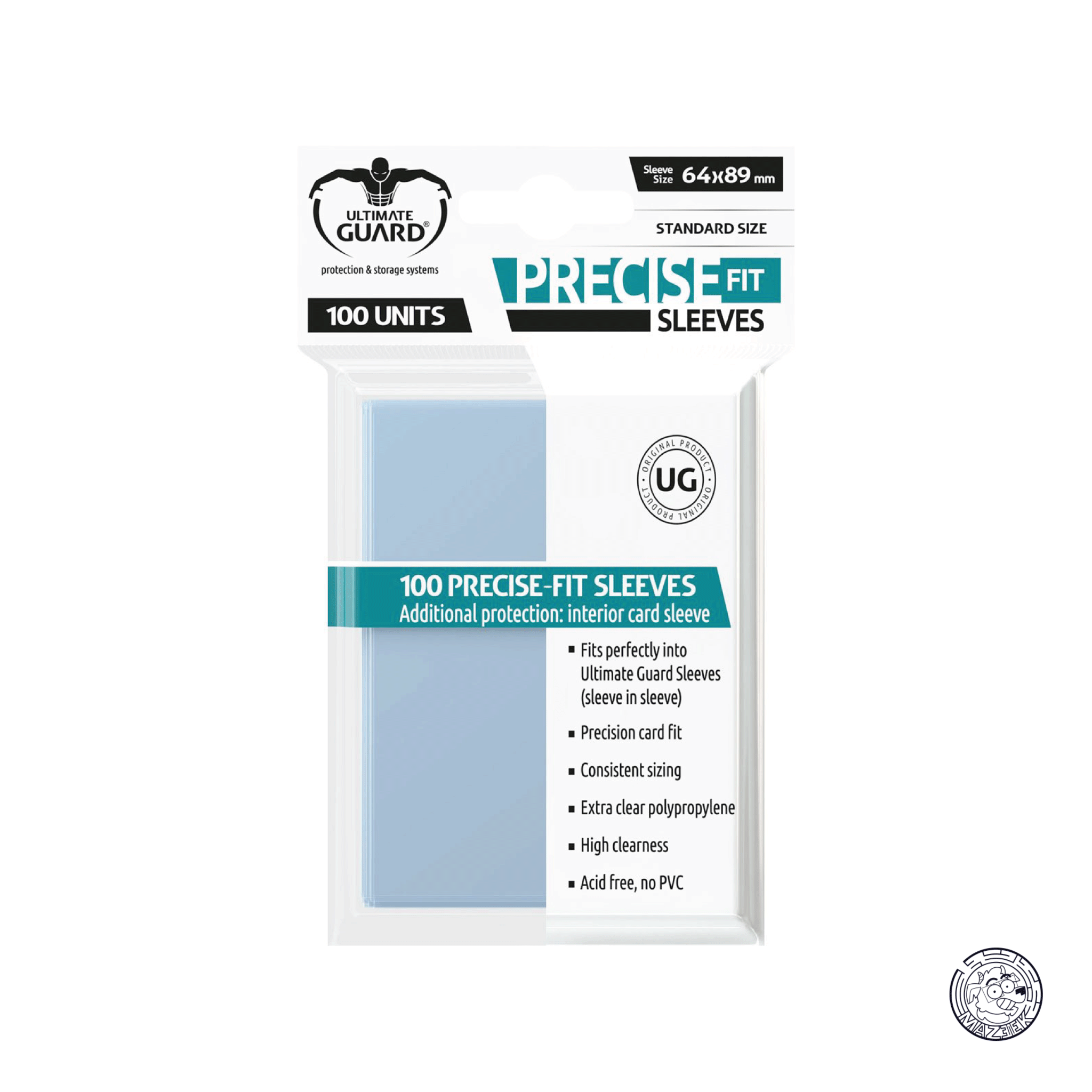 Ultimate Guard - Precise-Fit Sleeves: Standard Size 64x89 mm (Transparent)