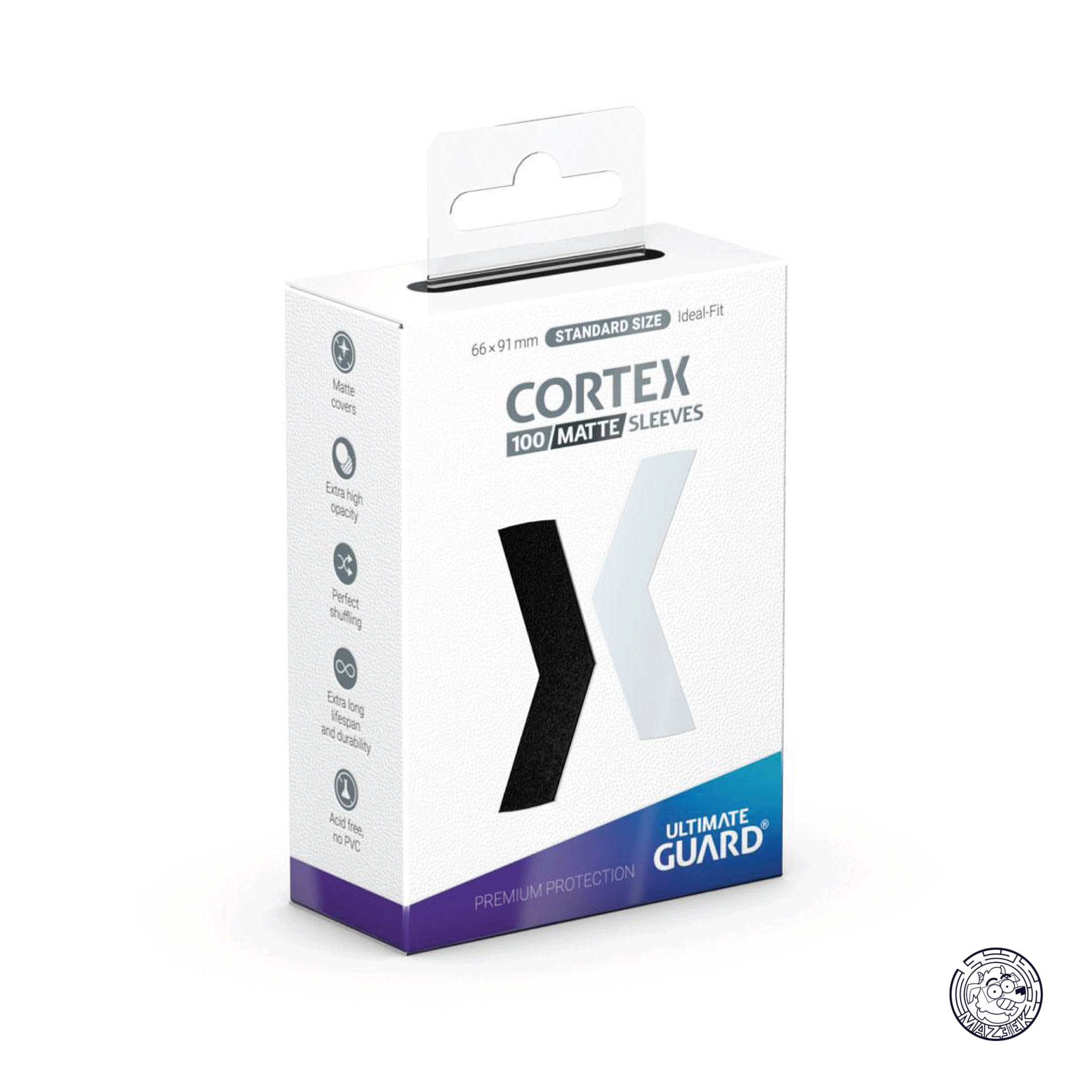 Ultimate Guard - 100 Sleeves Cortex Matte: Standard Size 66x91 mm (Black)