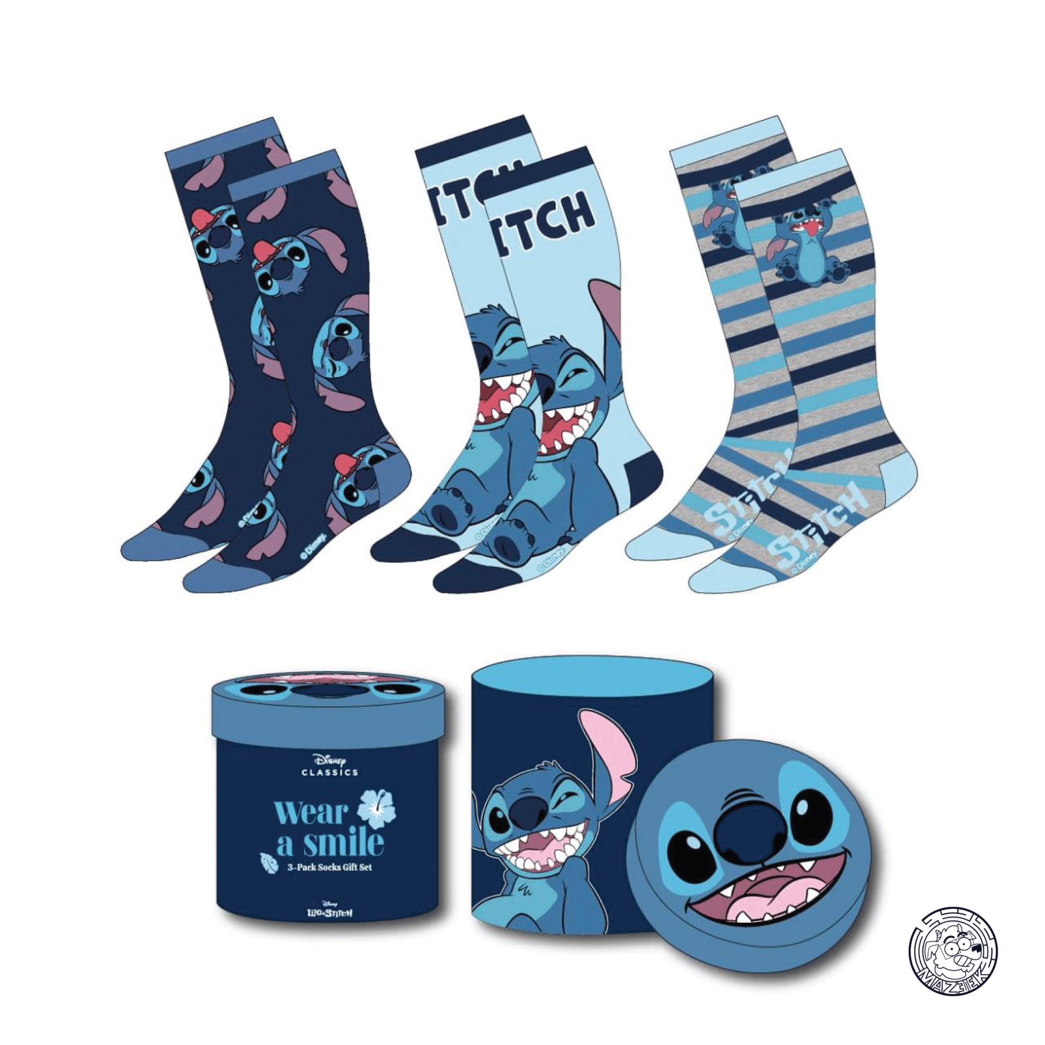 Calze - STITCH - Happy - 3 Pairs socks Pack (UK Size 3,5-9)