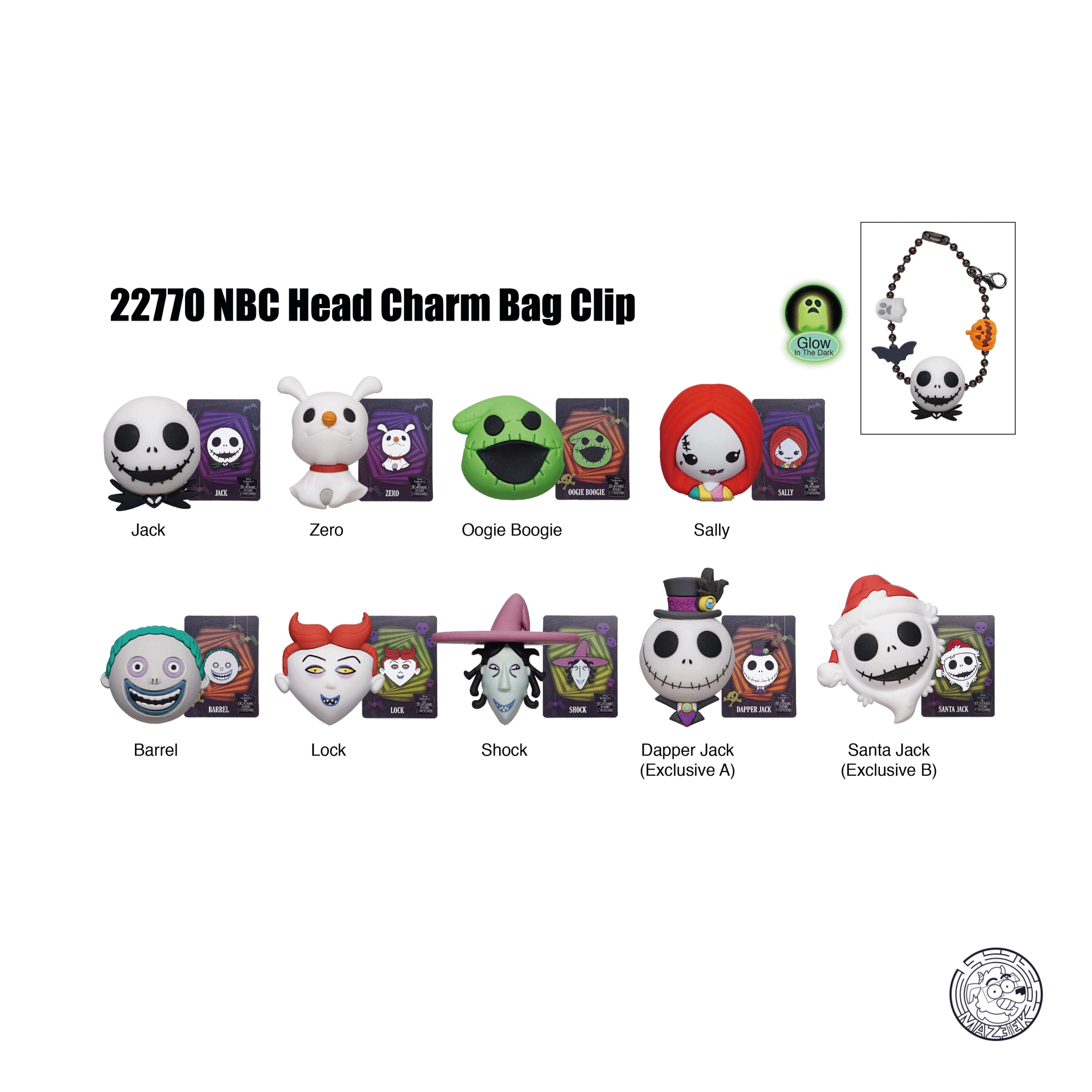Figure! NIGHTMARE BEFORE CHRISTMAS - Charm Bag Clip (random)