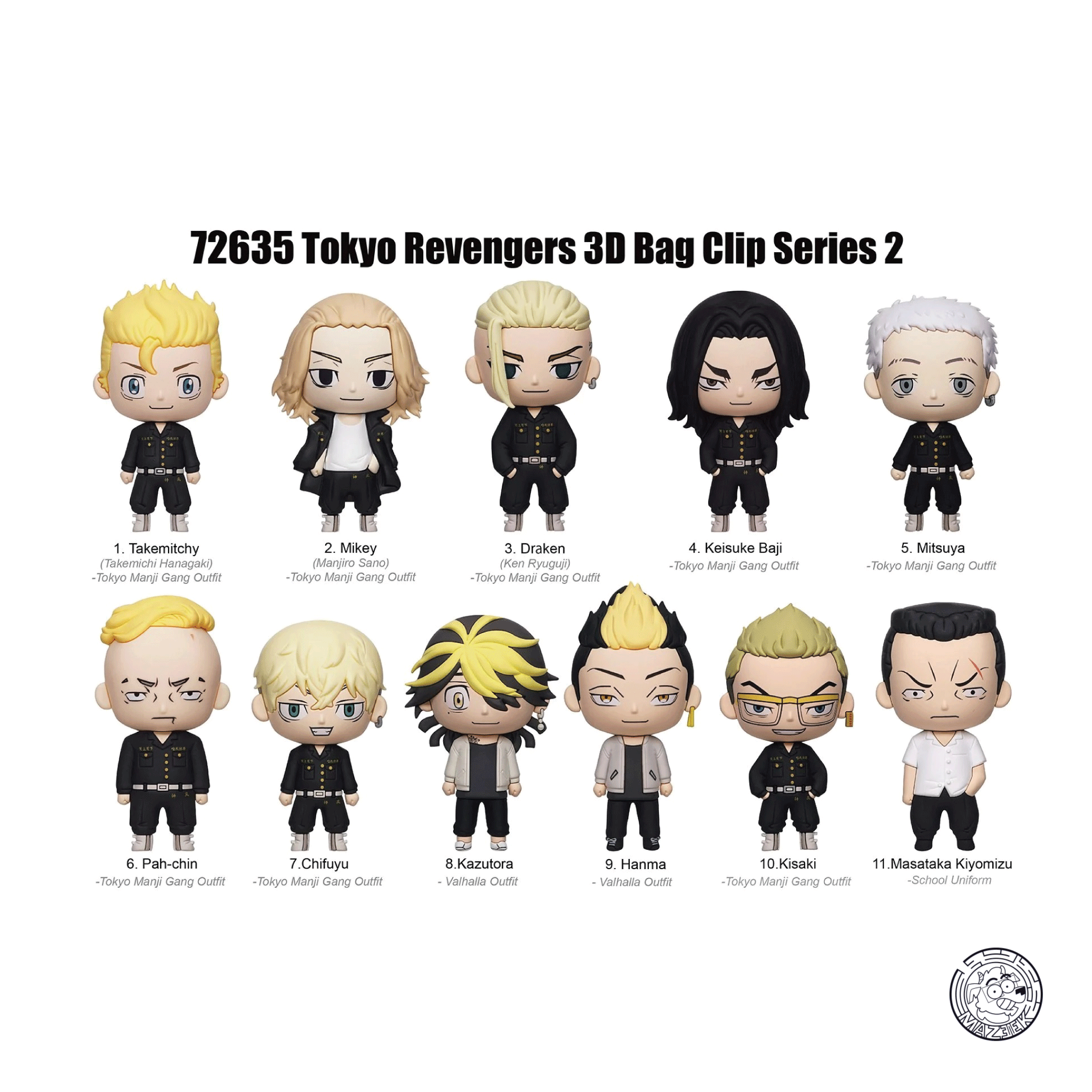 Figure! TOKYO REVENGERS - Series 2 - 3D Foam Bag Clip (random)
