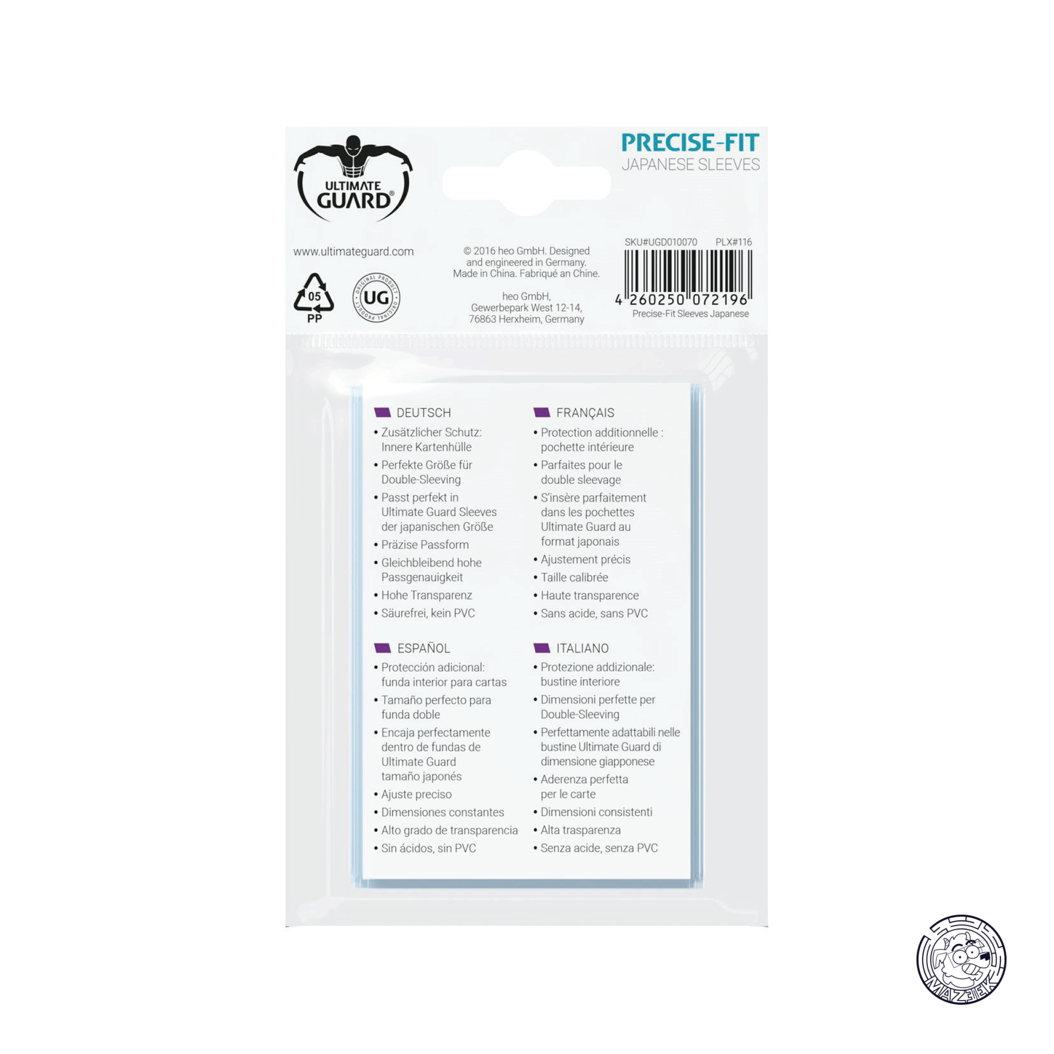 Ultimate Guard - Precise-Fit Sleeves: Japanese Size 60x87 mm (Transparent)