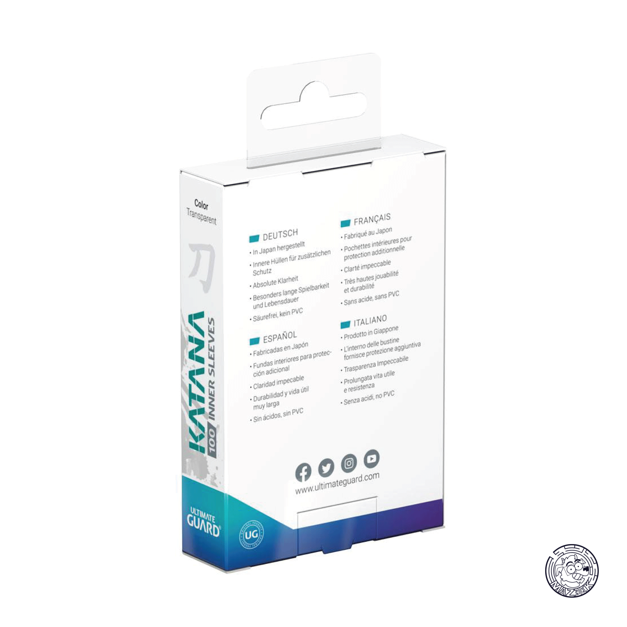 Ultimate Guard - 60 Sleeves Katana: Japanese Size 62x89 mm (Transparent)