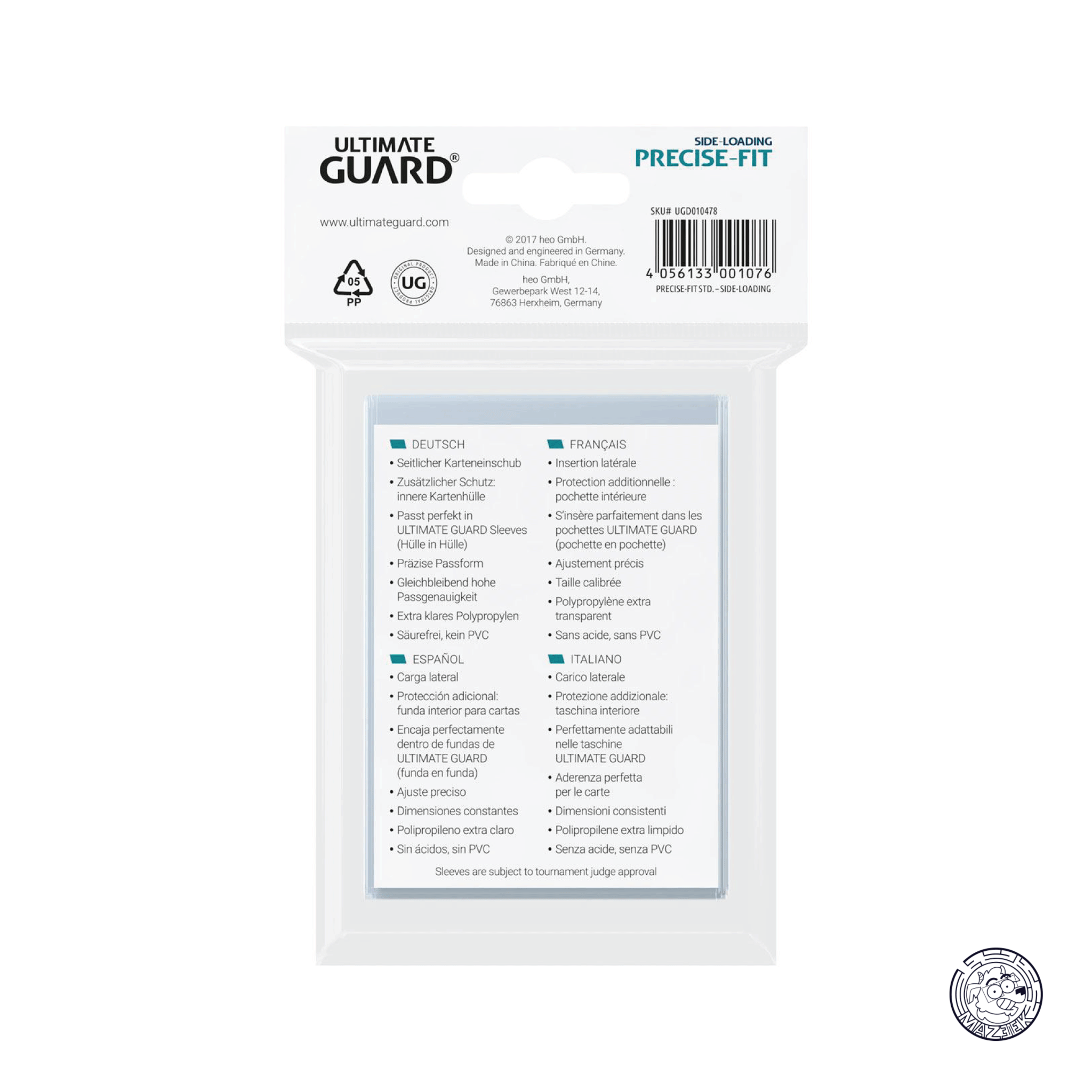Ultimate Guard - Precise-Fit Sleeves: Standard Size Side-Loading 64x89 mm (Transparent)