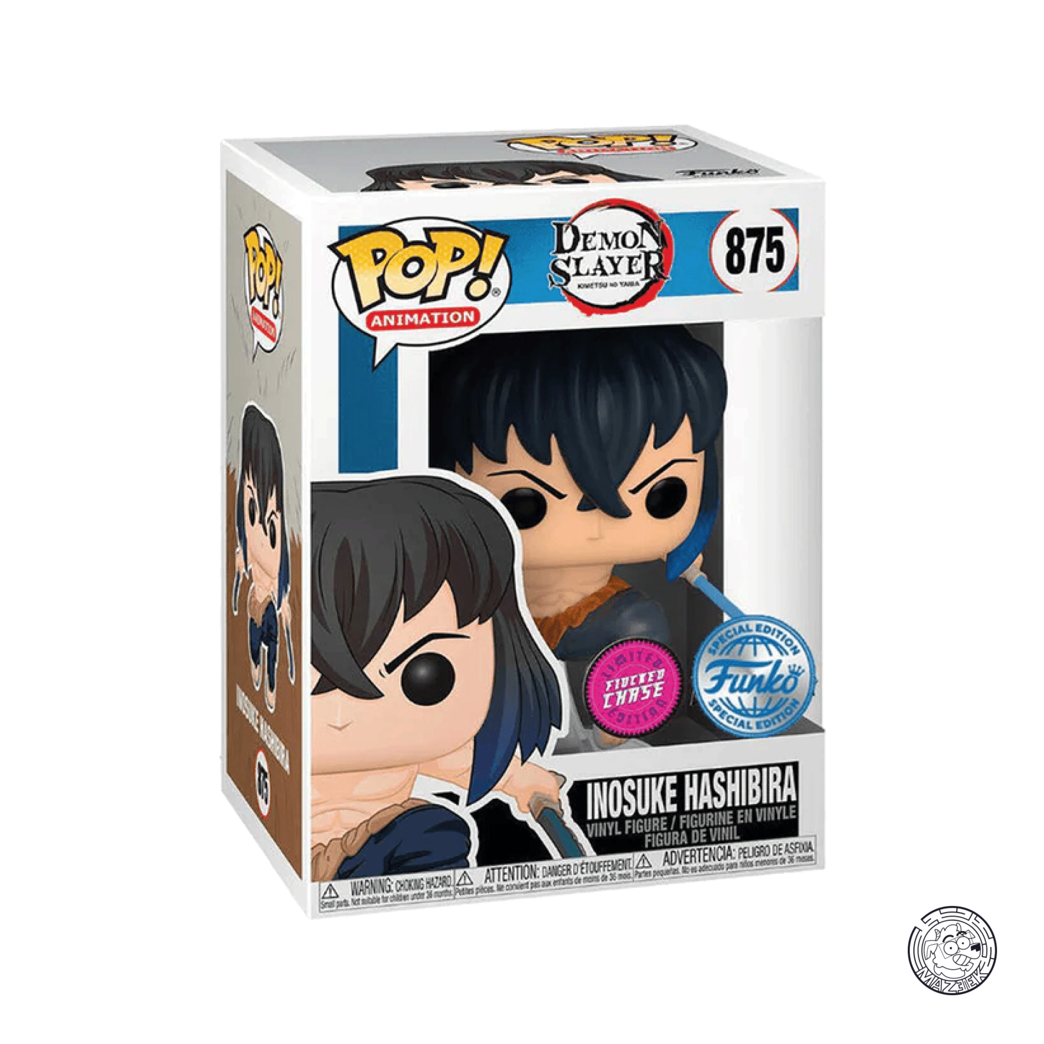 Funko POP! Demon Slayer: Inosuke Hashibira (Flocked) (Chase Edition) 875 - BOX DAMAGED