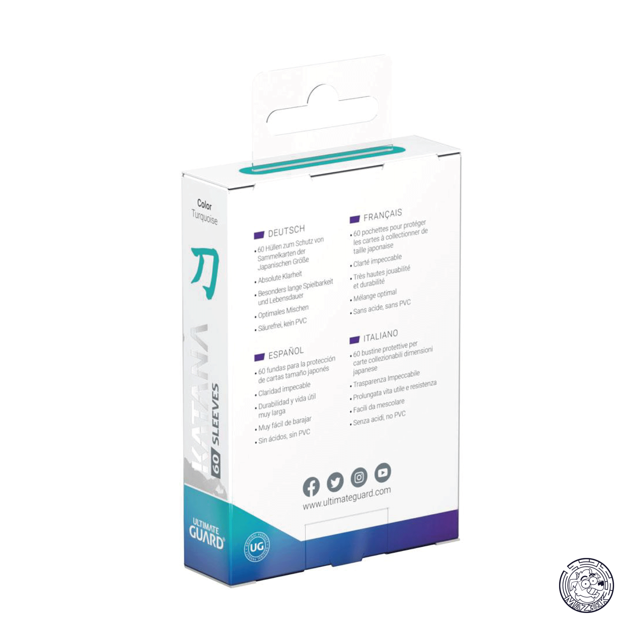 Ultimate Guard - 60 Sleeves Katana: Japanese Size 62x89 mm (Turquoise)