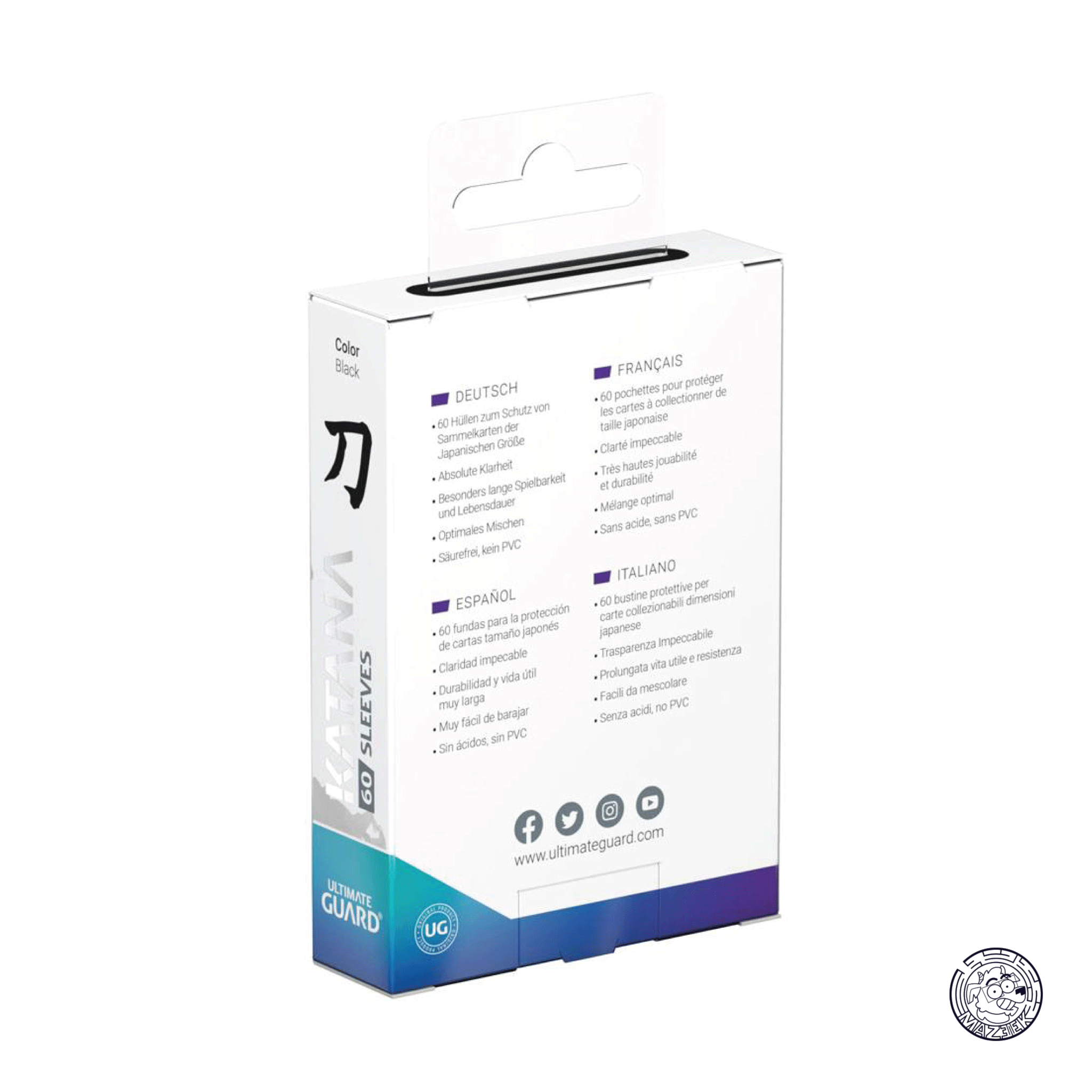 Ultimate Guard - 60 Sleeves Katana: Japanese Size 62x89 mm (Black)