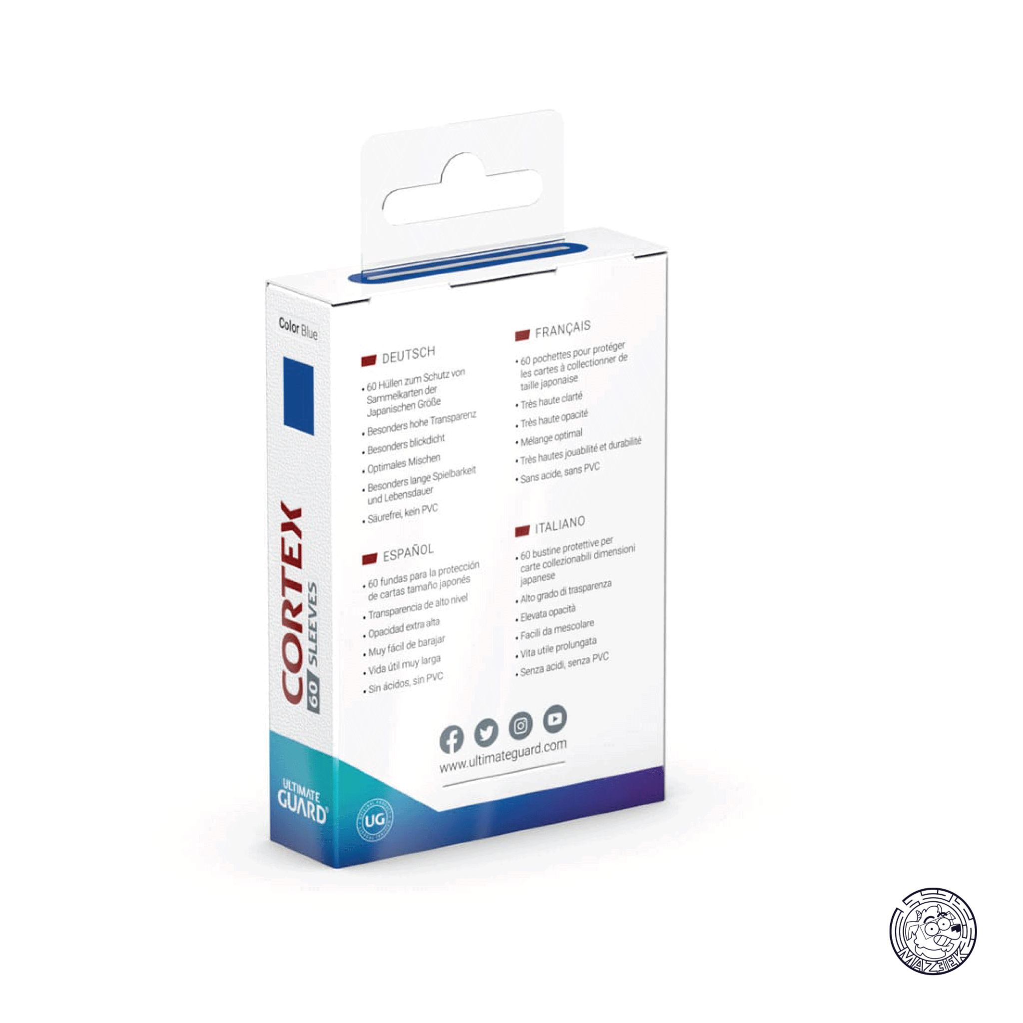 Ultimate Guard - 60 Sleeves Cortex: Japanese Size 62x89 mm (Blue)