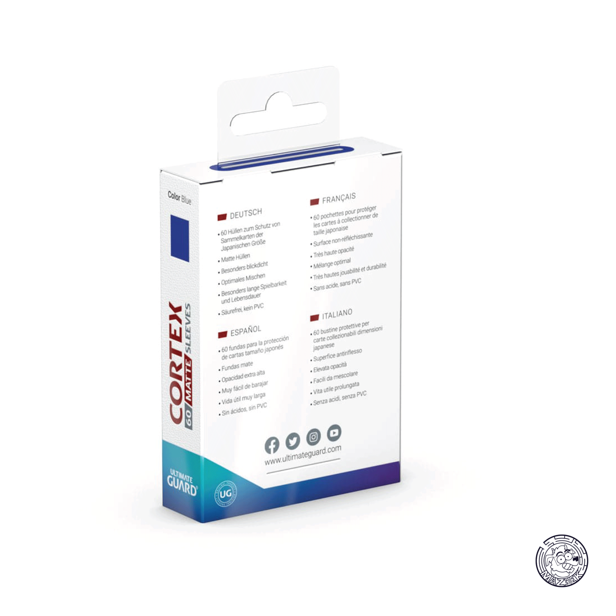 Ultimate Guard - 60 Sleeves Cortex Matte: Japanese Size 62x89 mm (Blue)