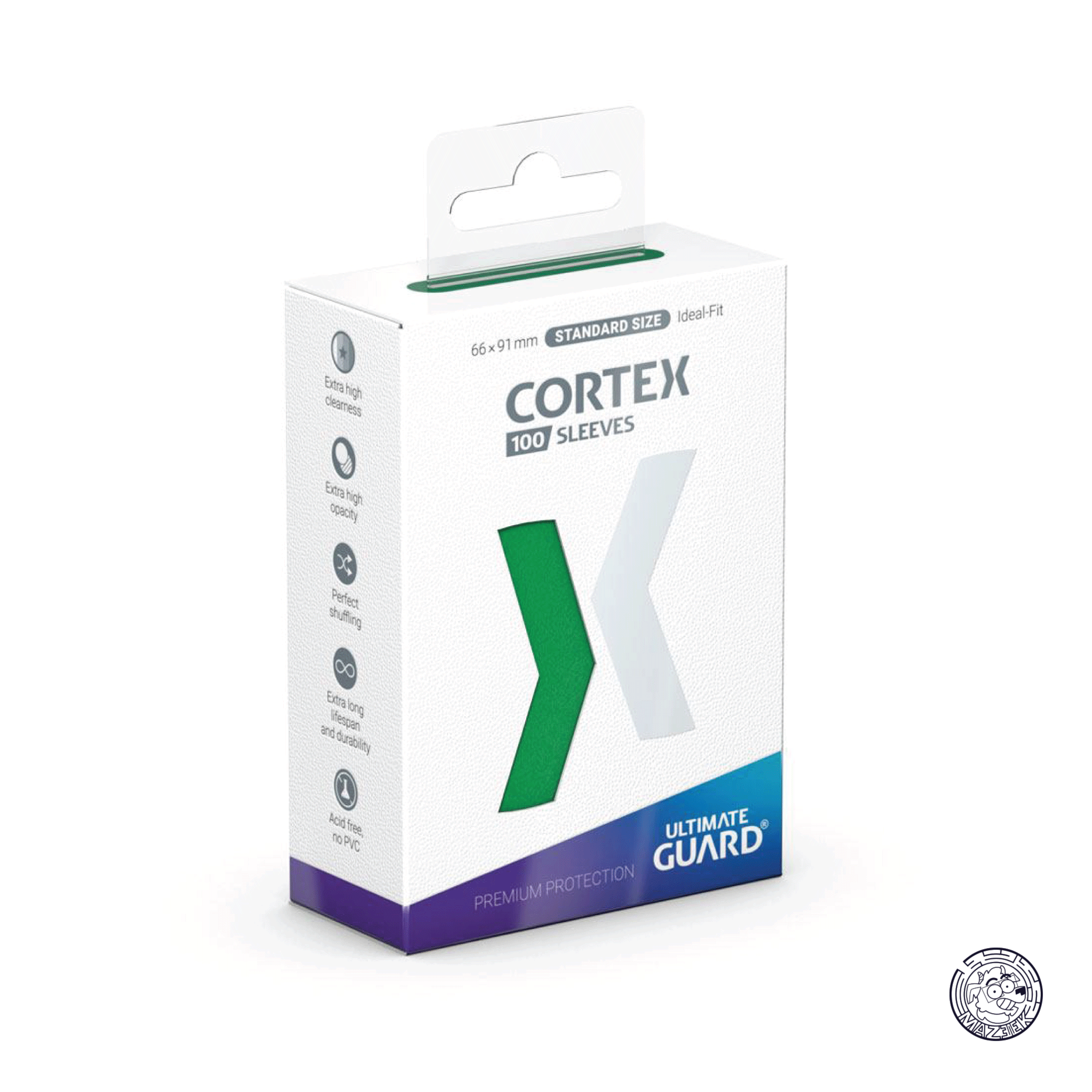 Ultimate Guard - 100 Sleeves Cortex: Standard Size 66x91 mm (Green)