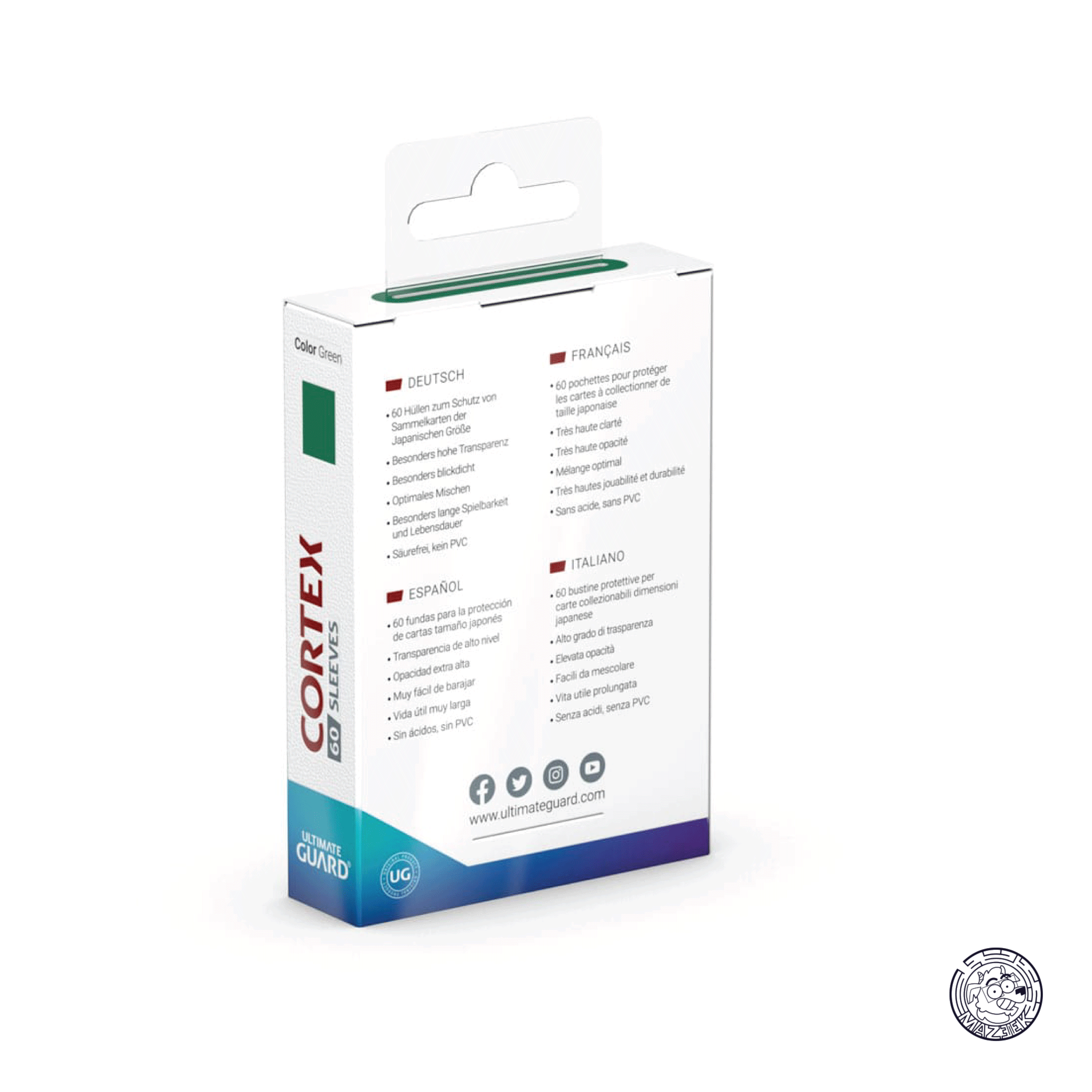 Ultimate Guard - 60 Sleeves Cortex: Japanese Size 62x89 mm (Green)