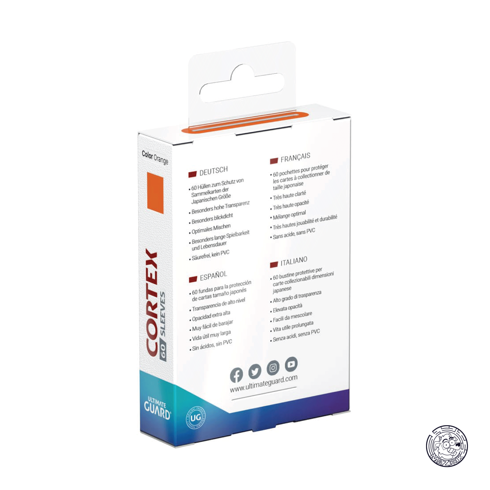 Ultimate Guard - 60 Sleeves Cortex: Japanese Size 62x89 mm (Orange)