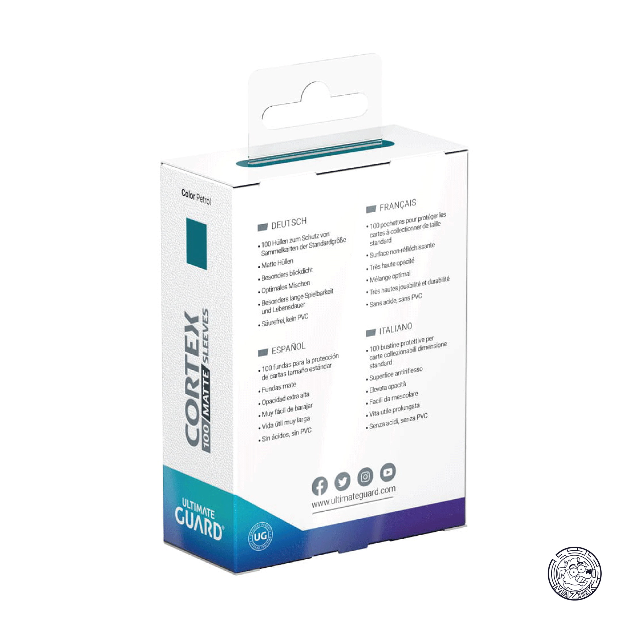 Ultimate Guard - 100 Sleeves Cortex Matte: Standard Size 66x91 mm (Petrol)