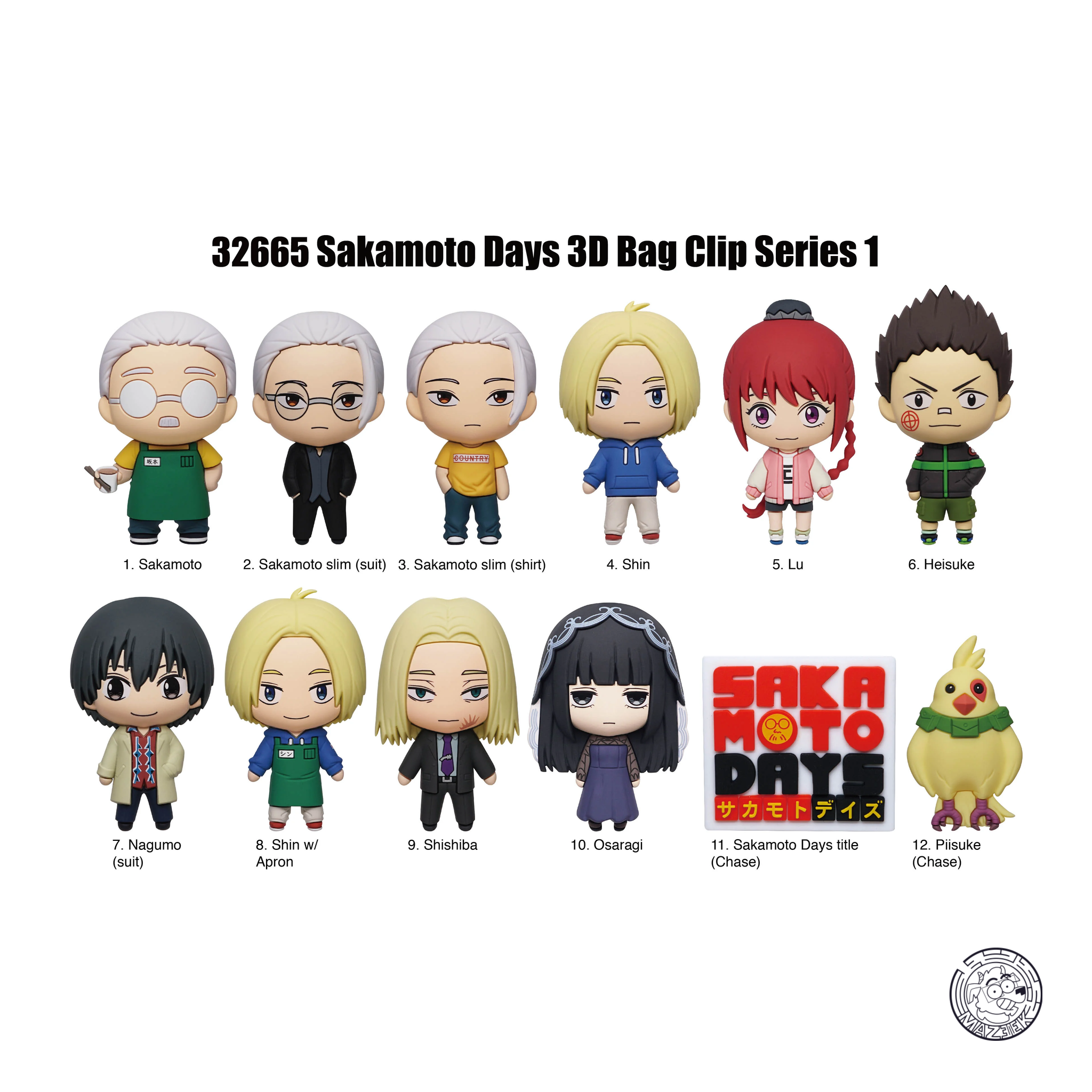 Bag Clip 3D Foam - Sakamoto Days - Series 1 (1 pz. random)
