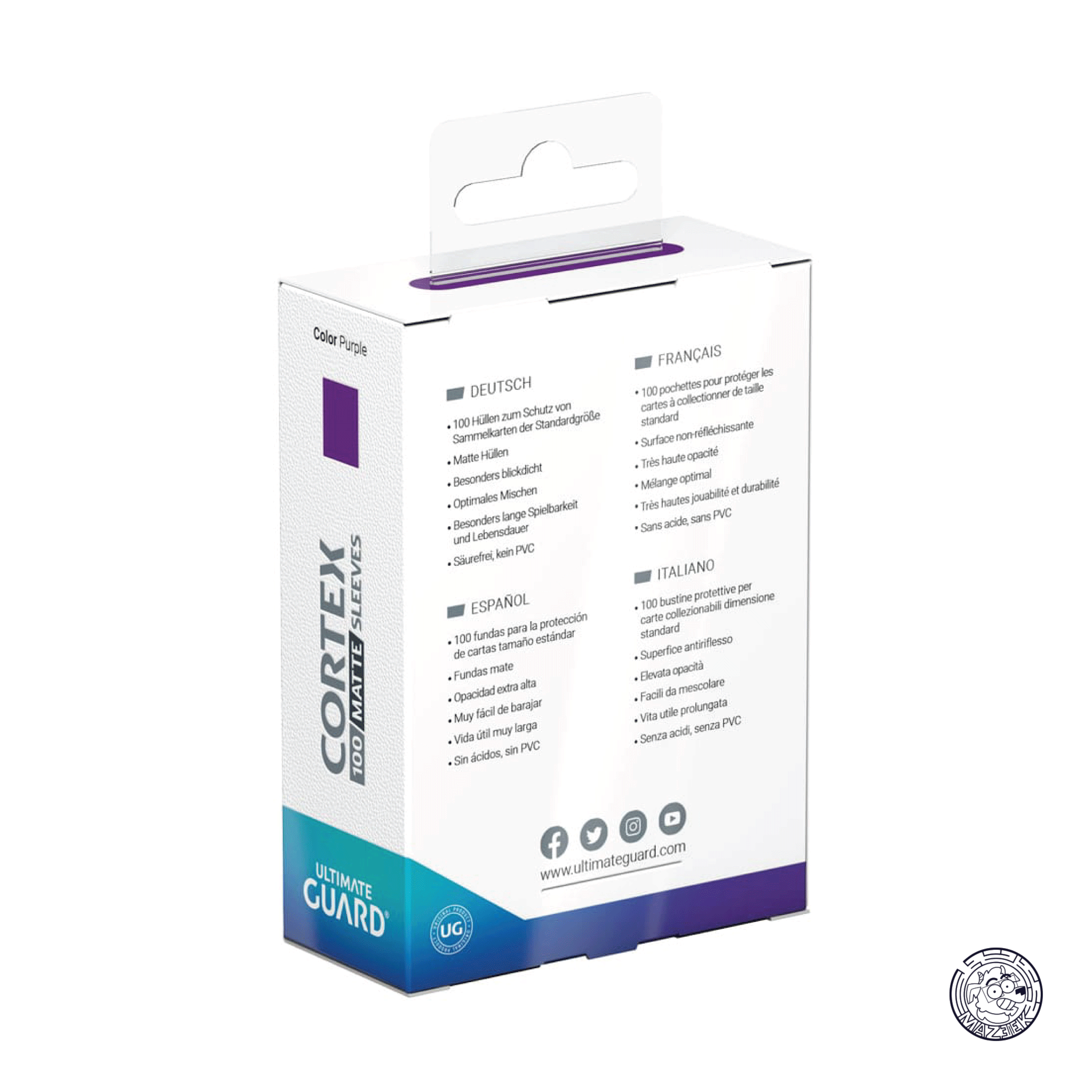 Ultimate Guard - 100 Sleeves Cortex Matte: Standard Size 66x91 mm (Purple)