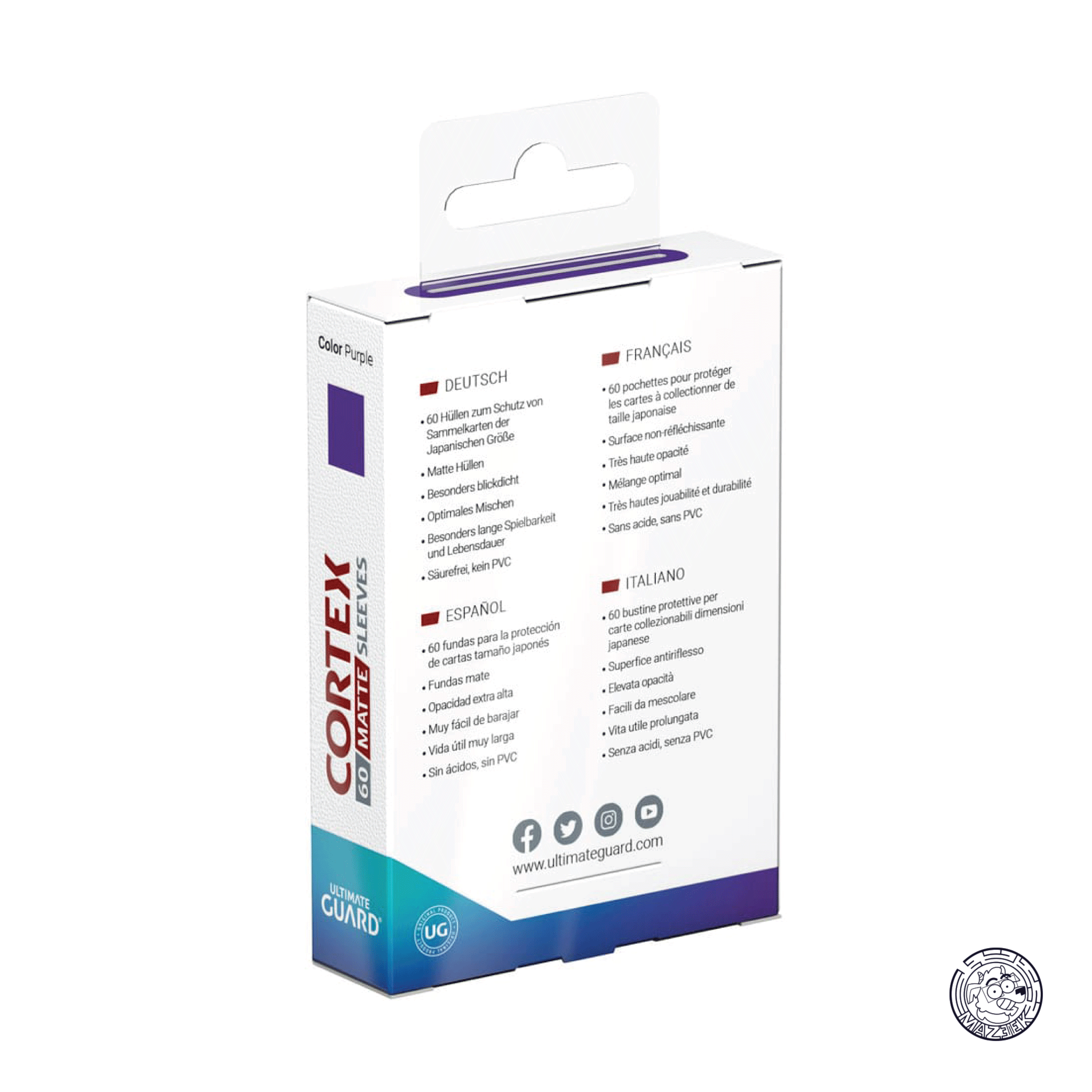 Ultimate Guard - 60 Sleeves Cortex Matte: Japanese Size 62x89 mm (Purple)