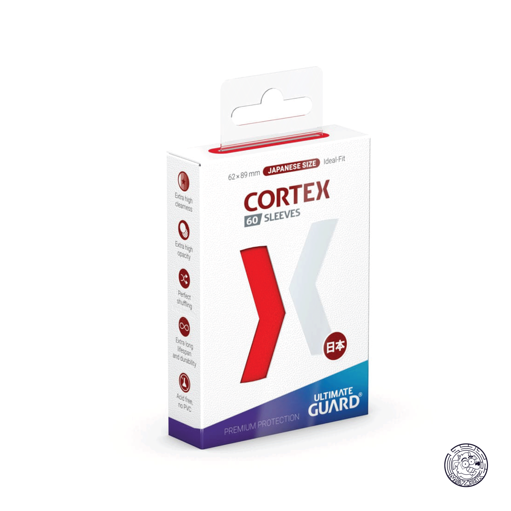Ultimate Guard - 60 Sleeves Cortex: Japanese Size 62x89 mm (Red)