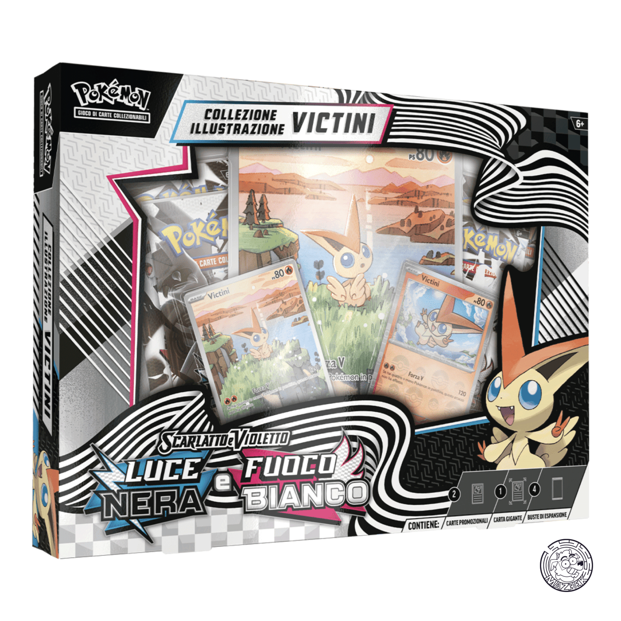 Pokemon! Collezione Illustrazione Victini Luce Nera e Fuoco Bianco - ITA