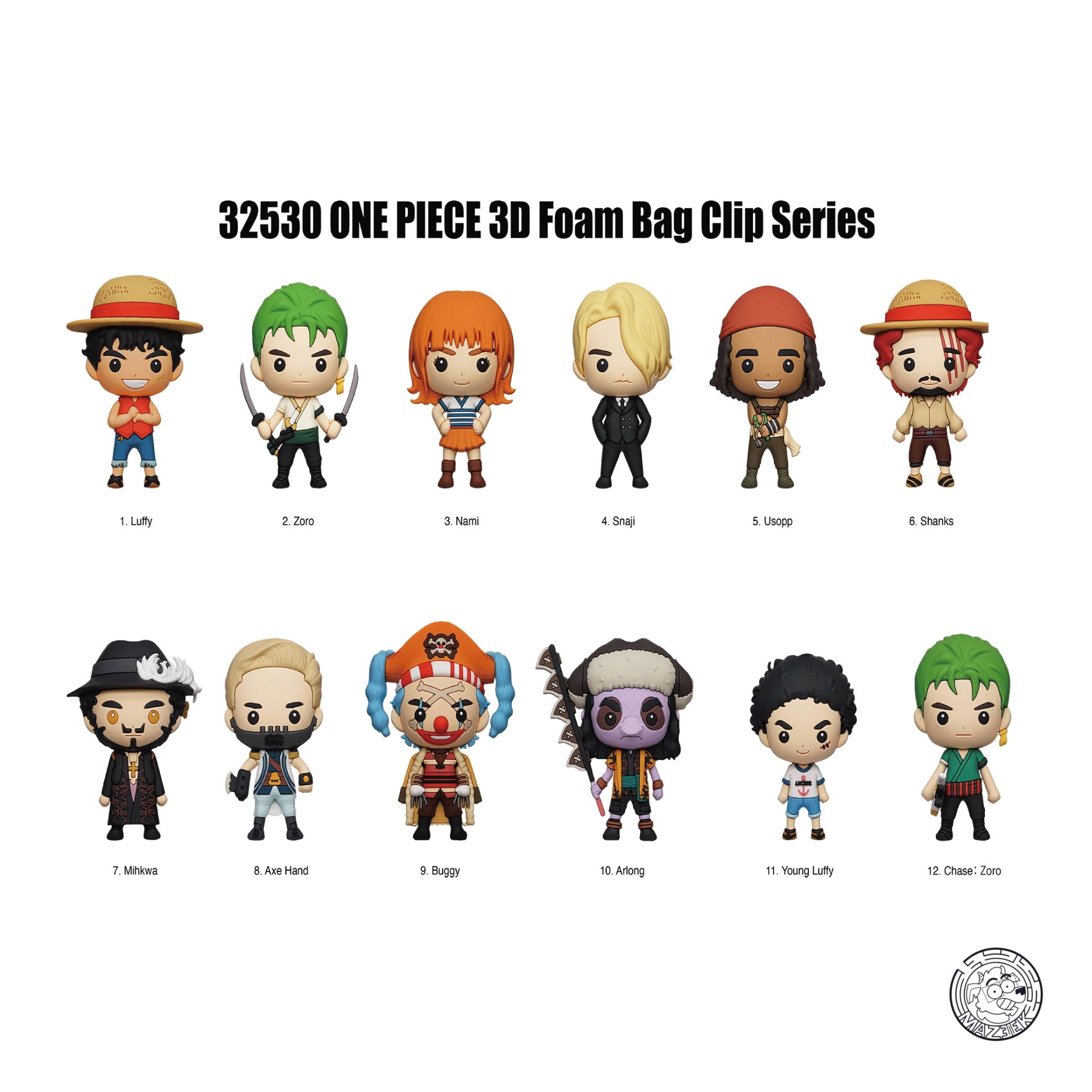Figure! One Piece - 3D Foam Bag Clip (random)