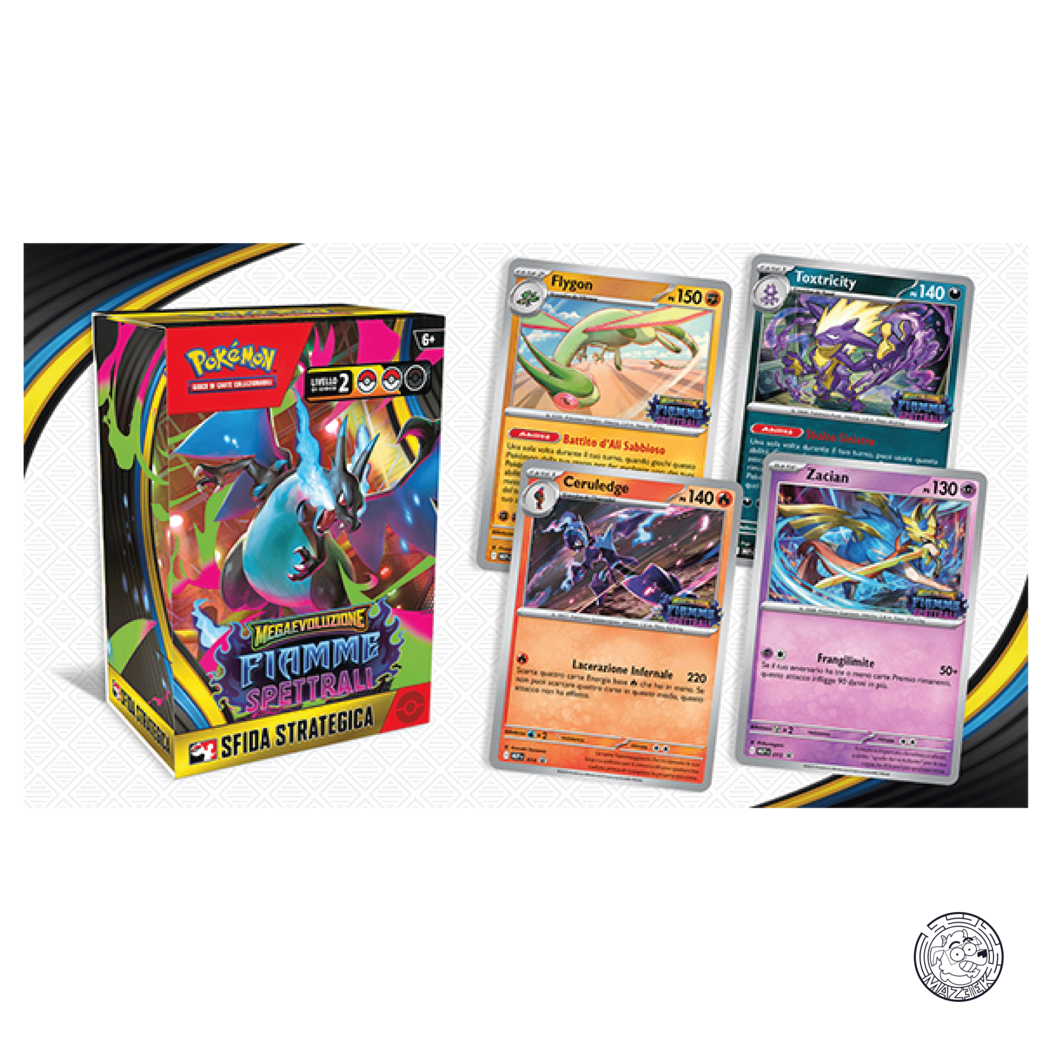Pokemon! Kit Prerelease - Sida Strategica 4 buste: Megaevoluzione - Fiamme Spettrali ITA