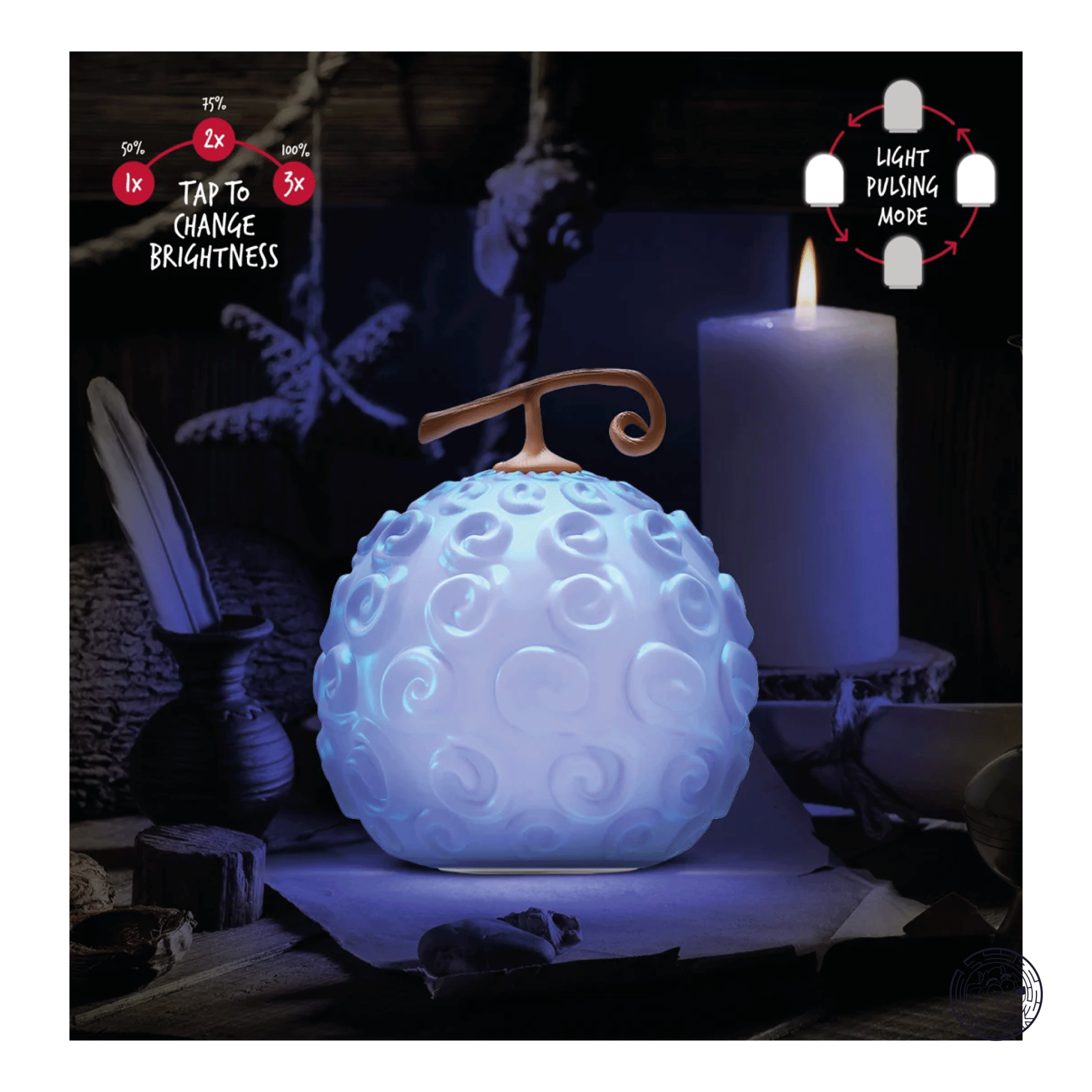 Lampada - SquishyGlo Light Rechargeable - One Piece: Gum Gum Fruit