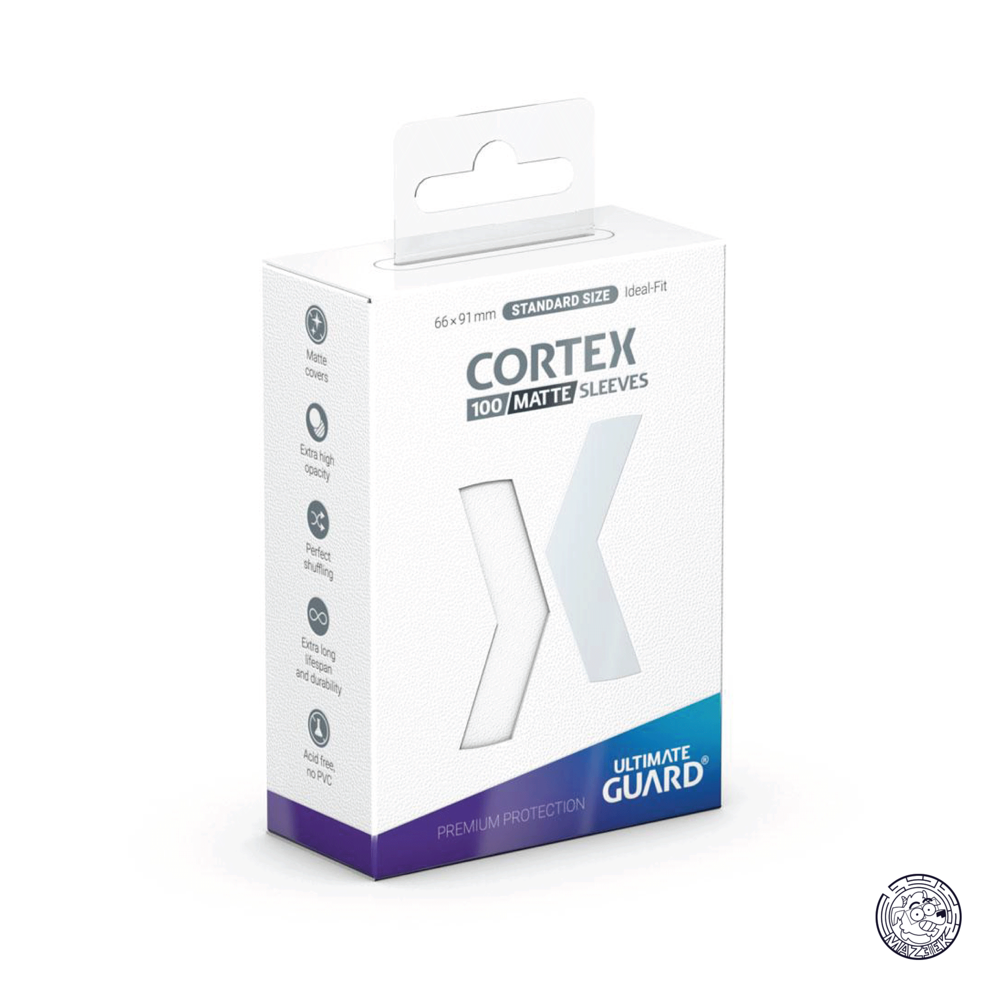 Ultimate Guard - 100 Sleeves Cortex Matte: Standard Size 66x91 mm (White)