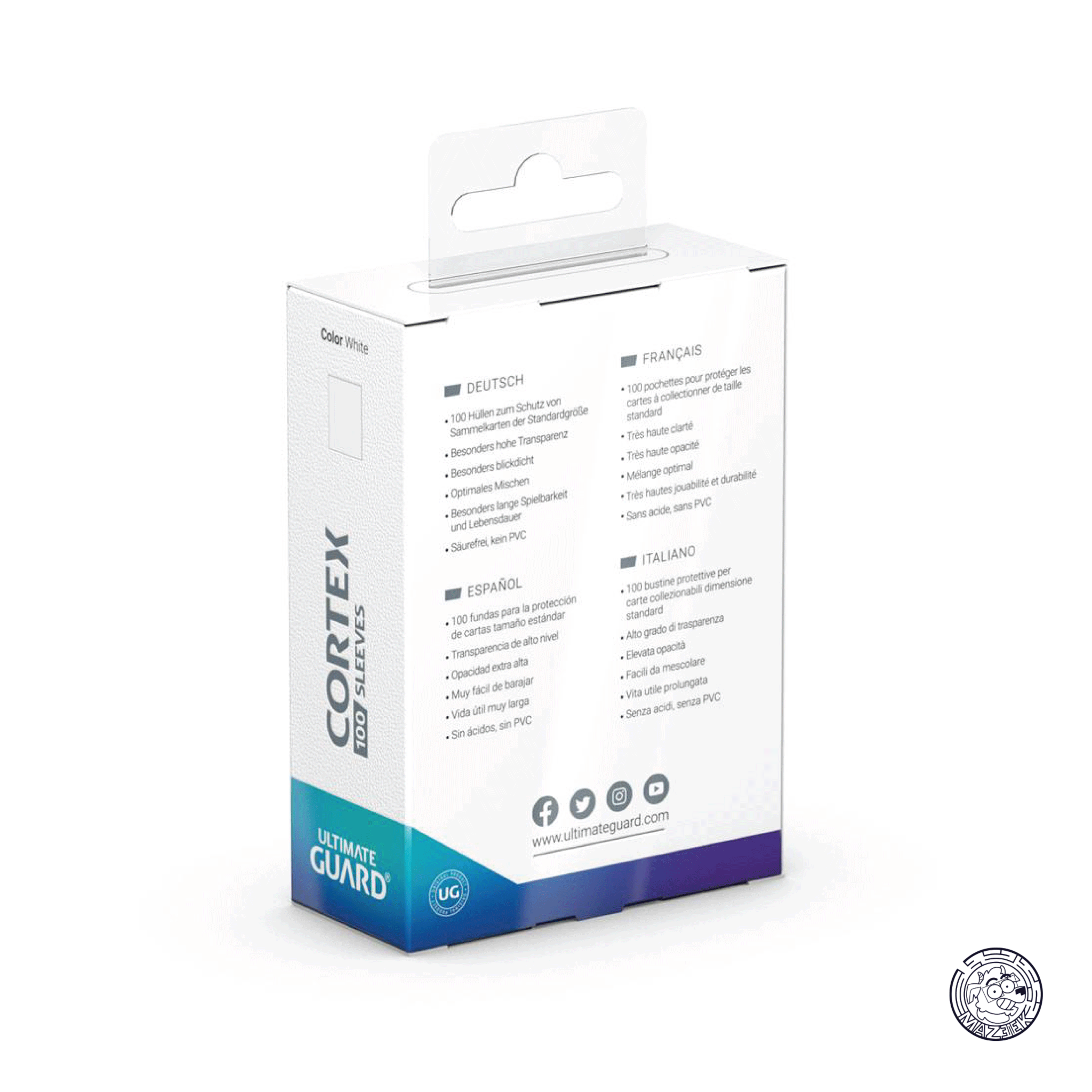 Ultimate Guard - 100 Sleeves Cortex: Standard Size 66x91 mm (White)