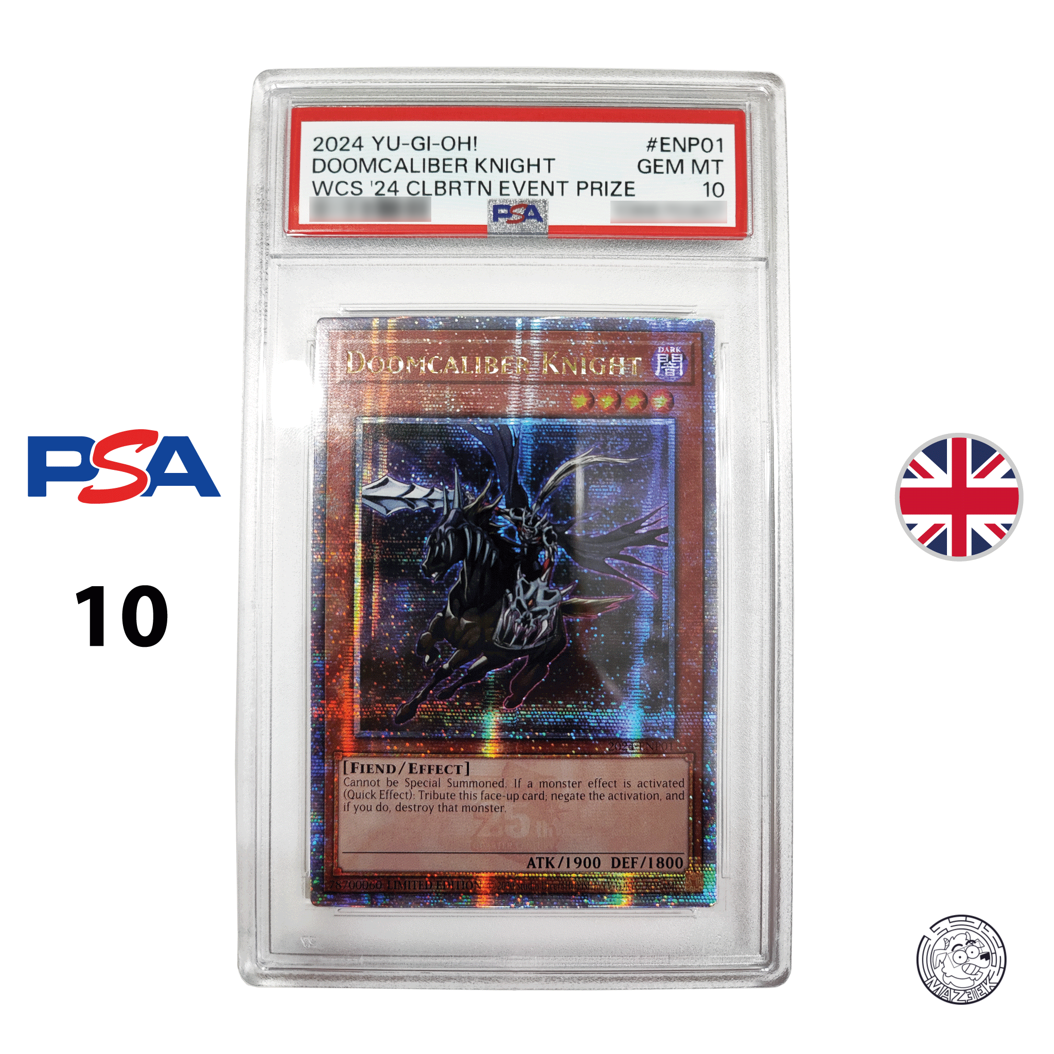 Yu-Gi-Oh! Gradata PSA - Doomcaliber Knight 202d-ENP01 (10) ENG