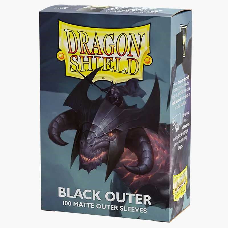 Dragon Shield - 100 Sleeves Matte Outer: Standard Size 69,5x95 mm (Black Outer)