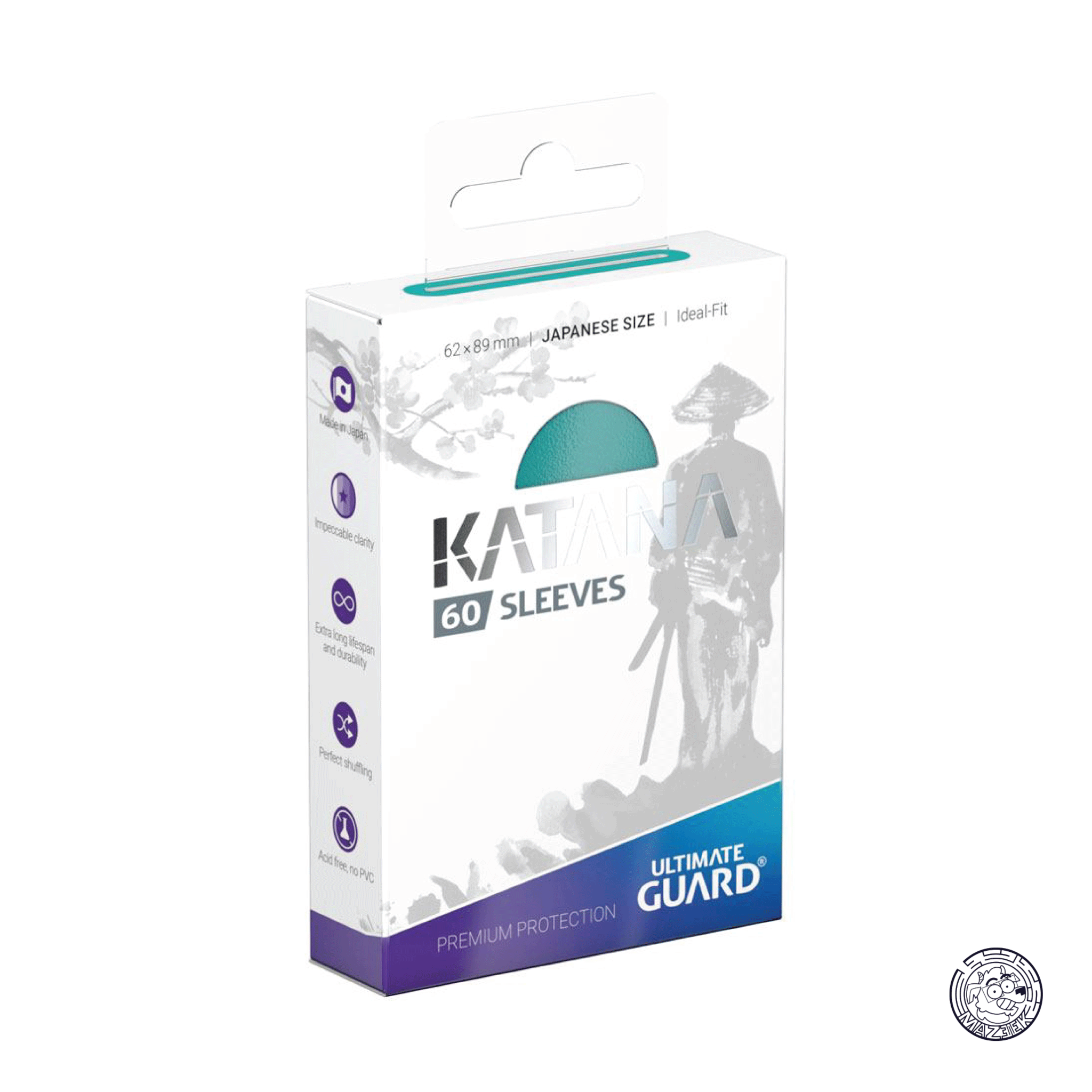 Ultimate Guard - 100 Sleeves Katana: Japanese Size 62x89 mm (Turquoise)