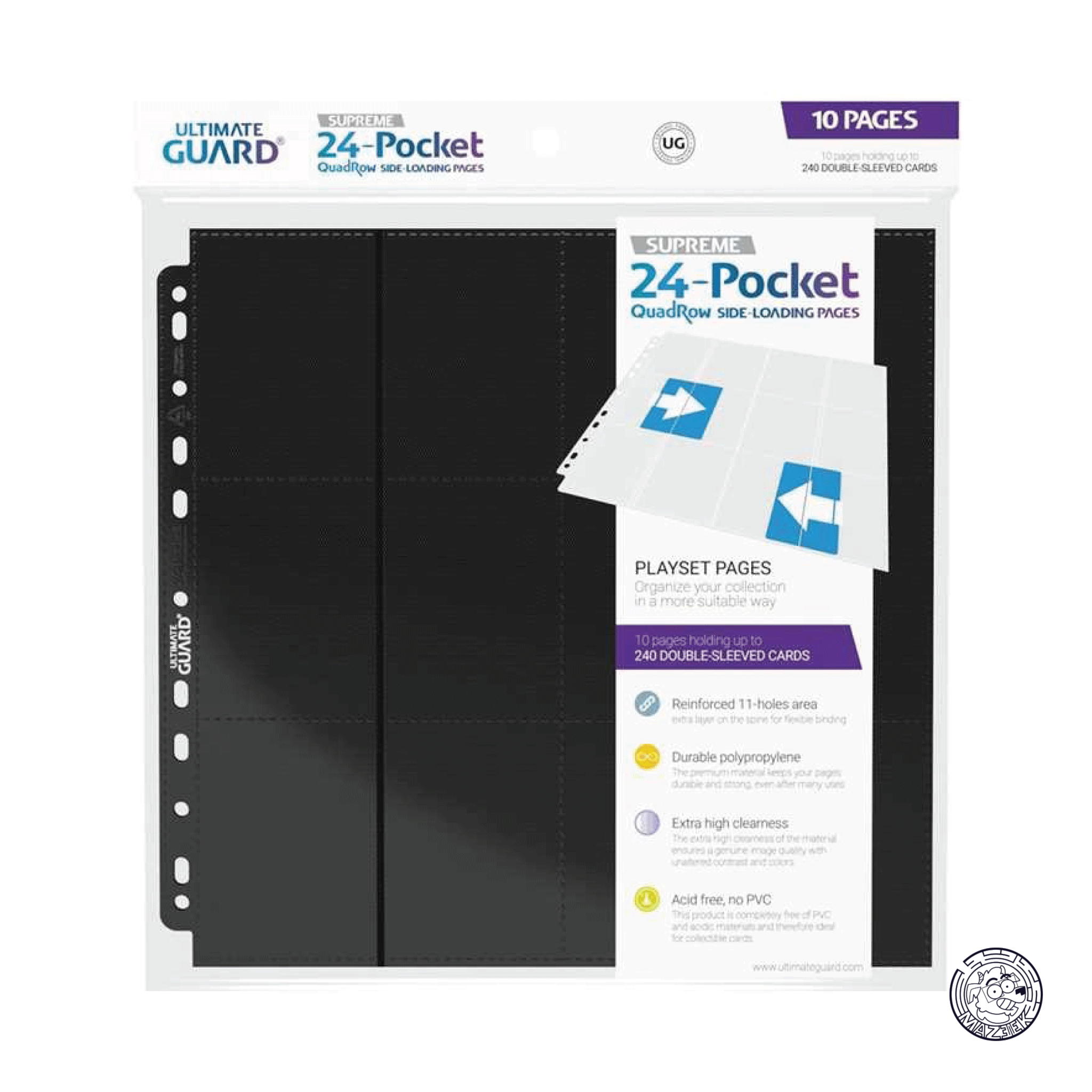 Ultimate Guard - 24-Pocket QuadRow Pages Side-Loading Black (10)