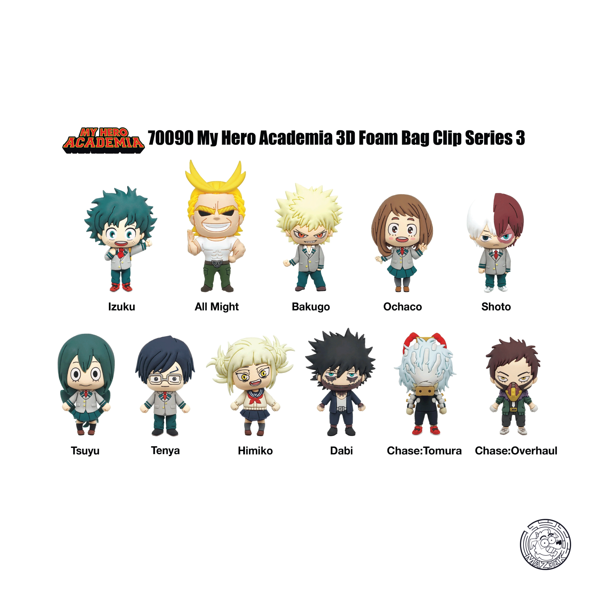 Figure! MY HERO ACADEMIA - Series 3 - 3D Foam Bag Clip (random)