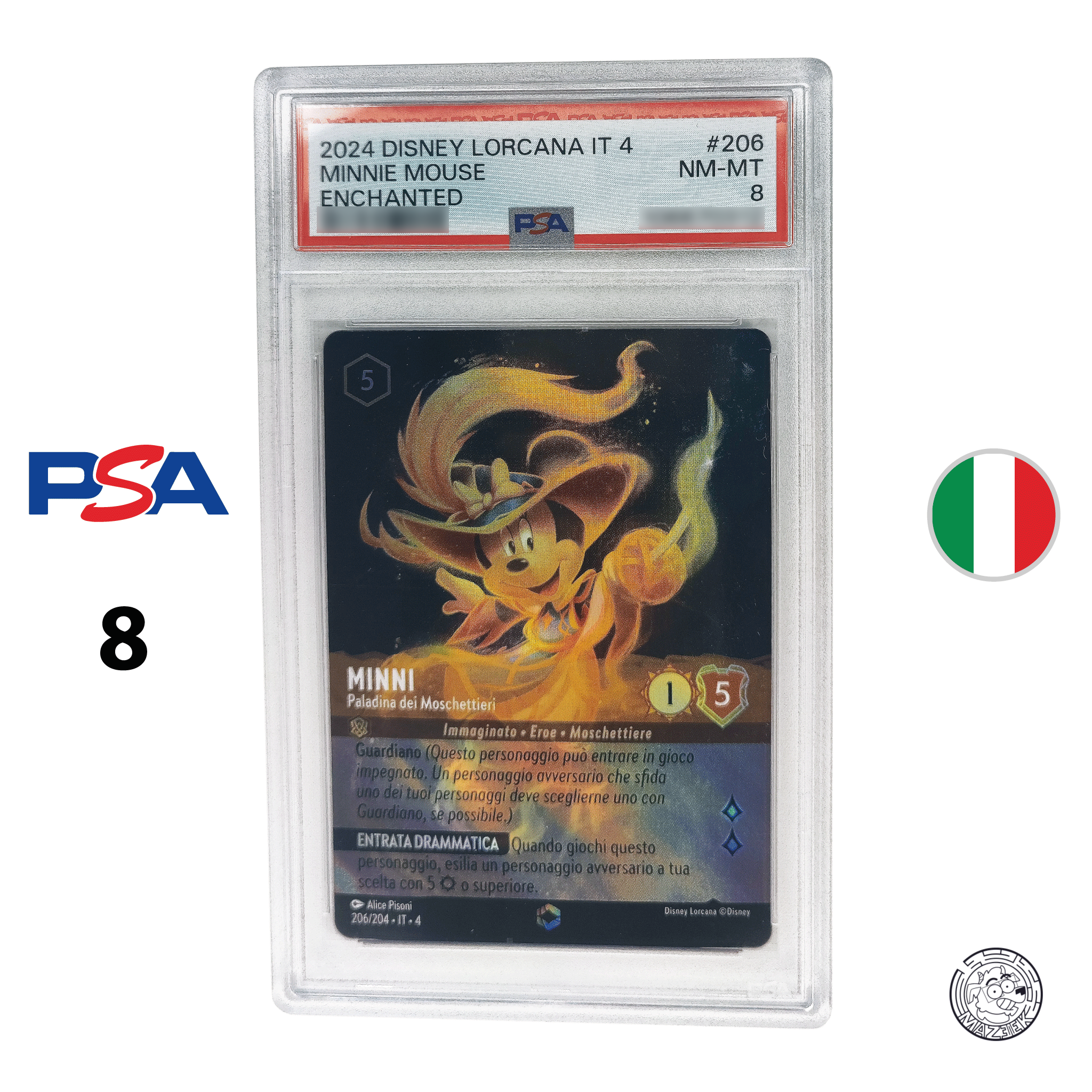 Lorcana! Gradata PSA - Minnie Paladina dei Moschettieri (8) ITA