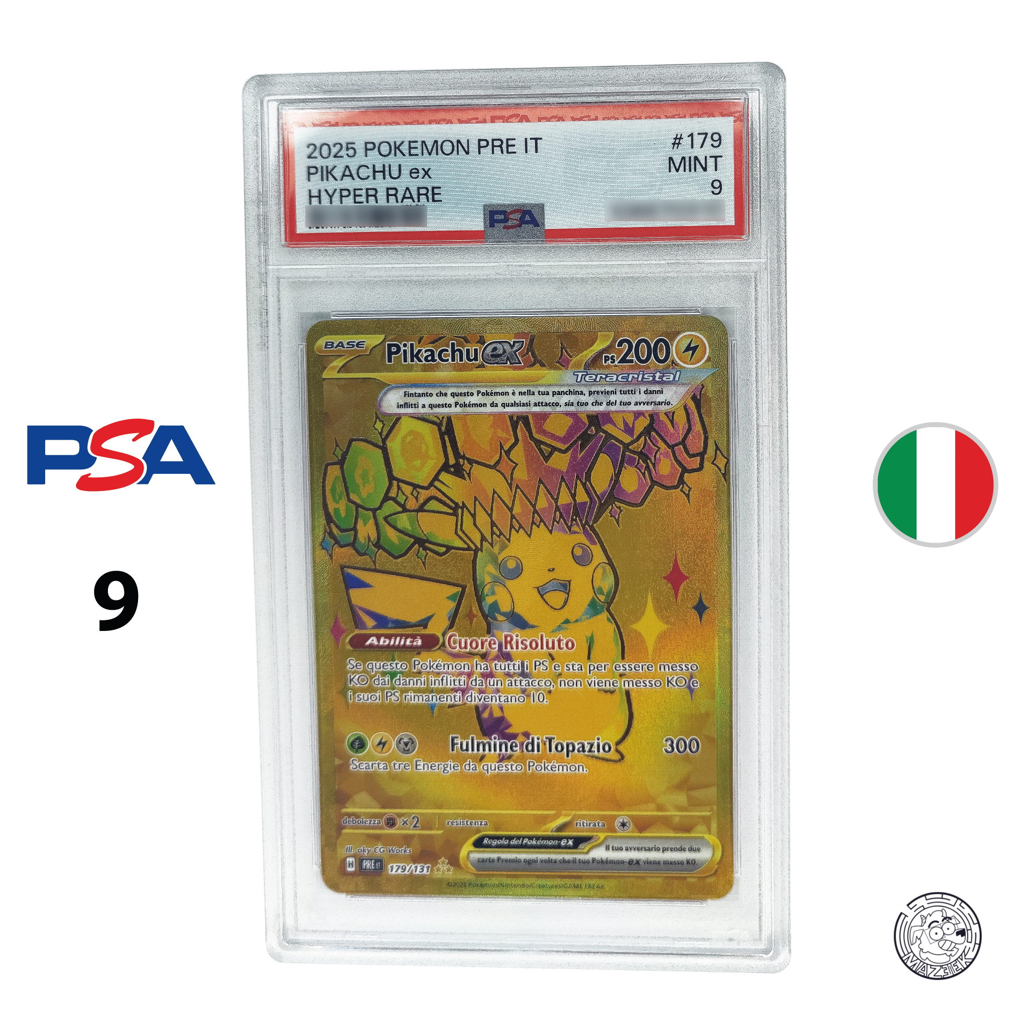Pokemon! Gradata PSA - Pikachi EX PRE 179/131 (9) ITA