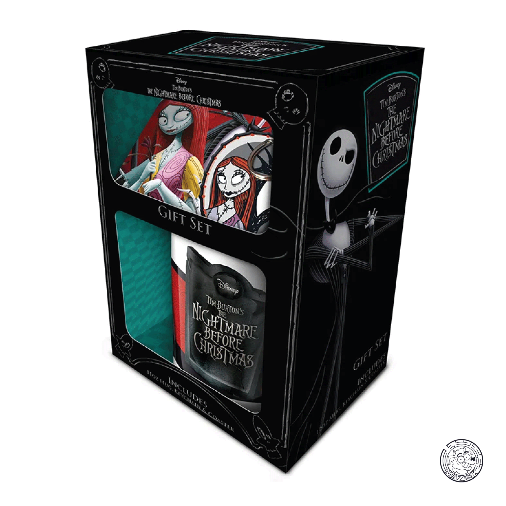 Tazza Gift Set - Nightmare Before Christmas: Jack & Sally (Mug, Coaster & Keychain)