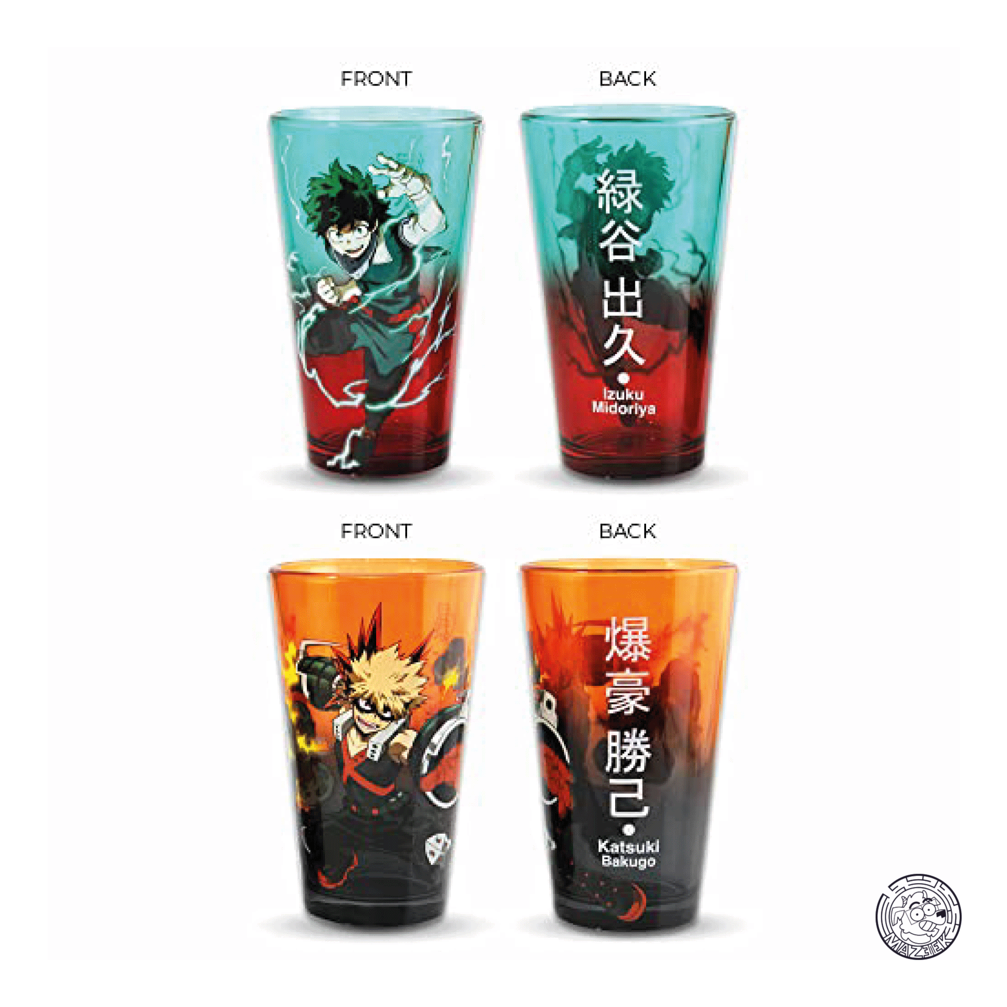 Bicchieri - Pack of 2 450ml - My Hero Academia: Izuku & Bakugo